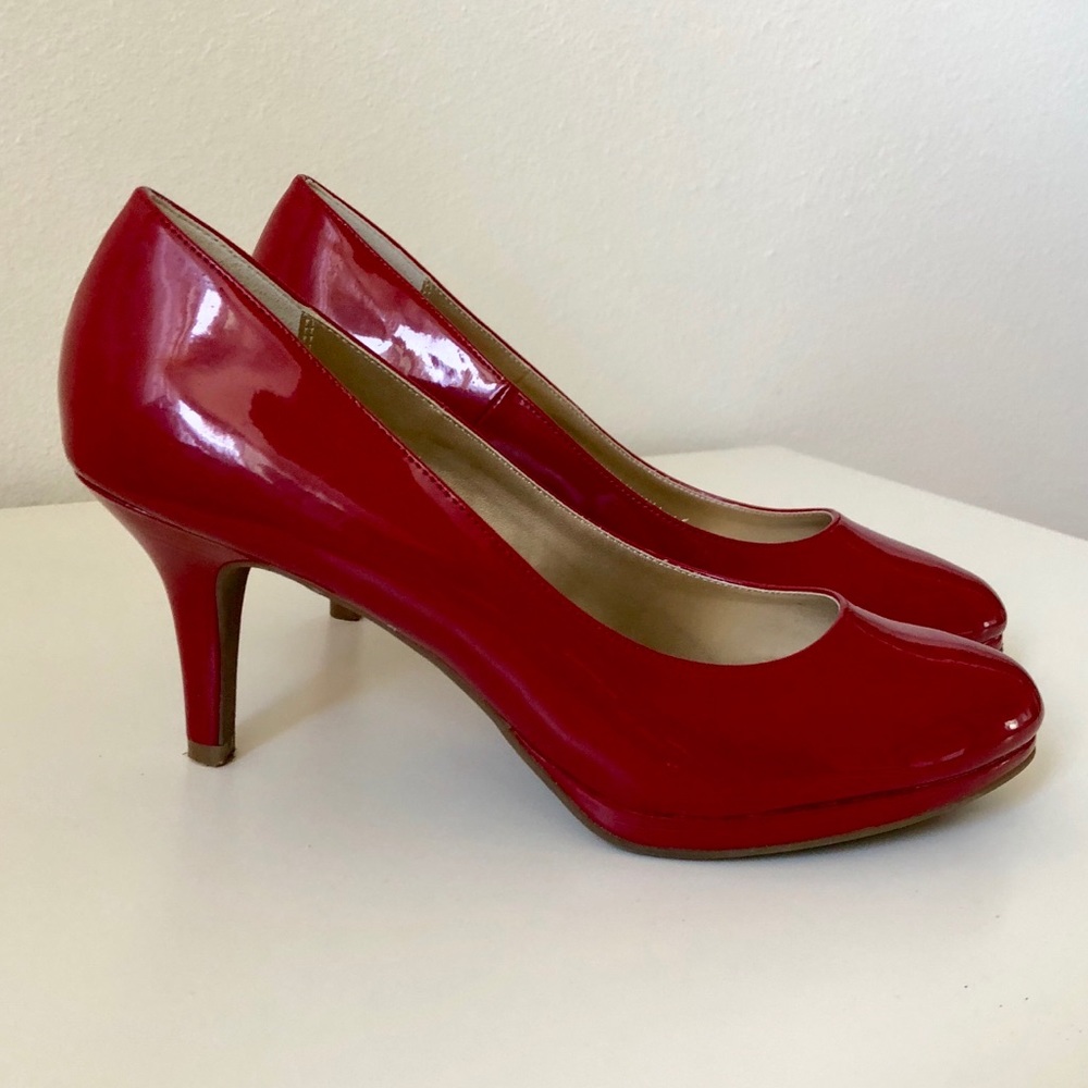 Kelly & Katie Red Patent Pumps